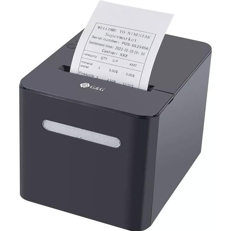 G&G Bondrucker GG-TD80 80mm Oder 57mm Breite Rollen, Stampante Scontrini, Nero
