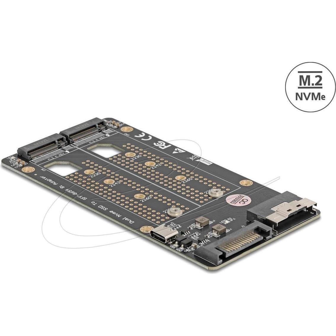 Delock SFF-8654 8i Zu 2 X M.2 Key M NVMe SSD Konverter, Accessori per Disco Rigido