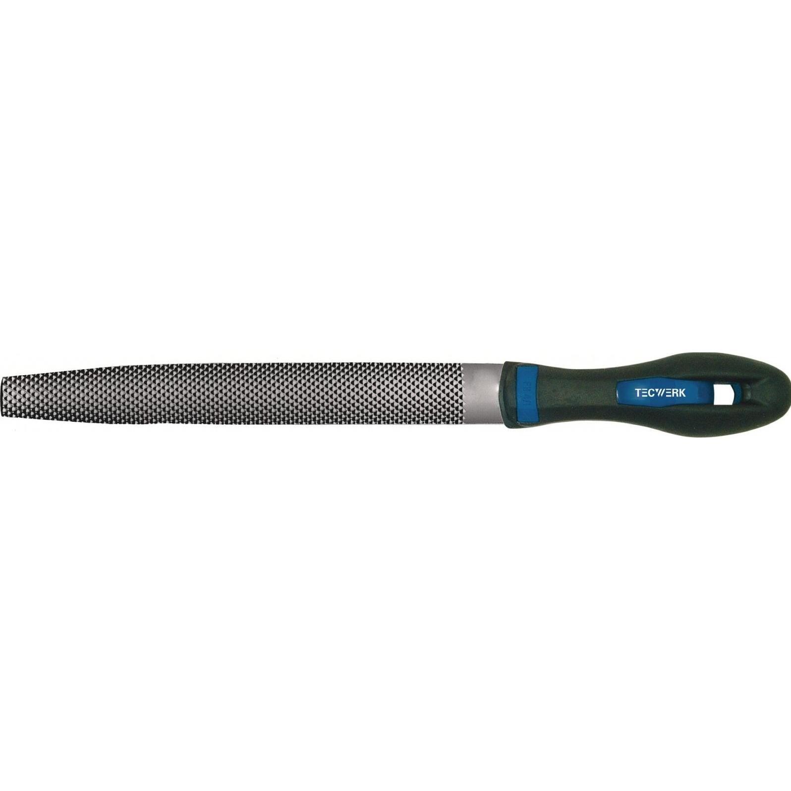 Tecwerk, Raspa + Lima, Kabinettraspel DIN 7263 D Länge 200 Mm Querschnitt 24 X 5 Mm Hieb 2 Halbrund 2K-Ergo (Taglio 2, 200mm)