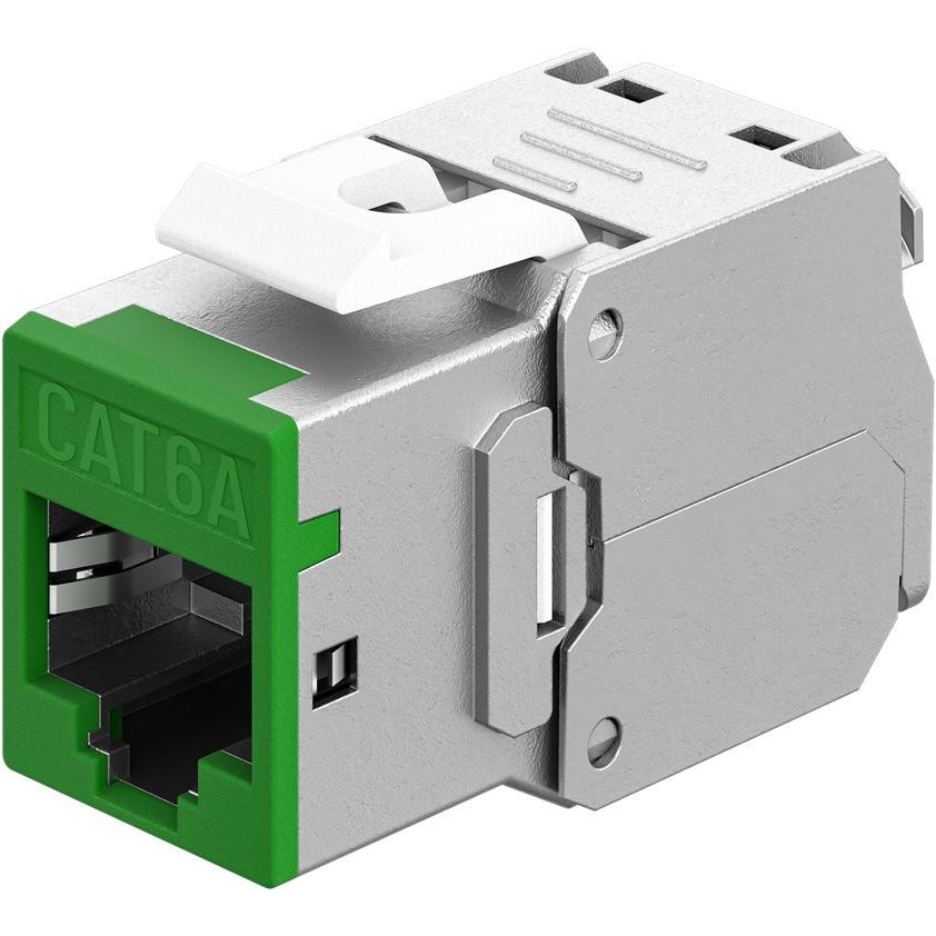 Goobay Keystone-Modul RJ45 CAT 6A, STP, Slim, Grün (Modulo Keystone), Accessori Di Rete