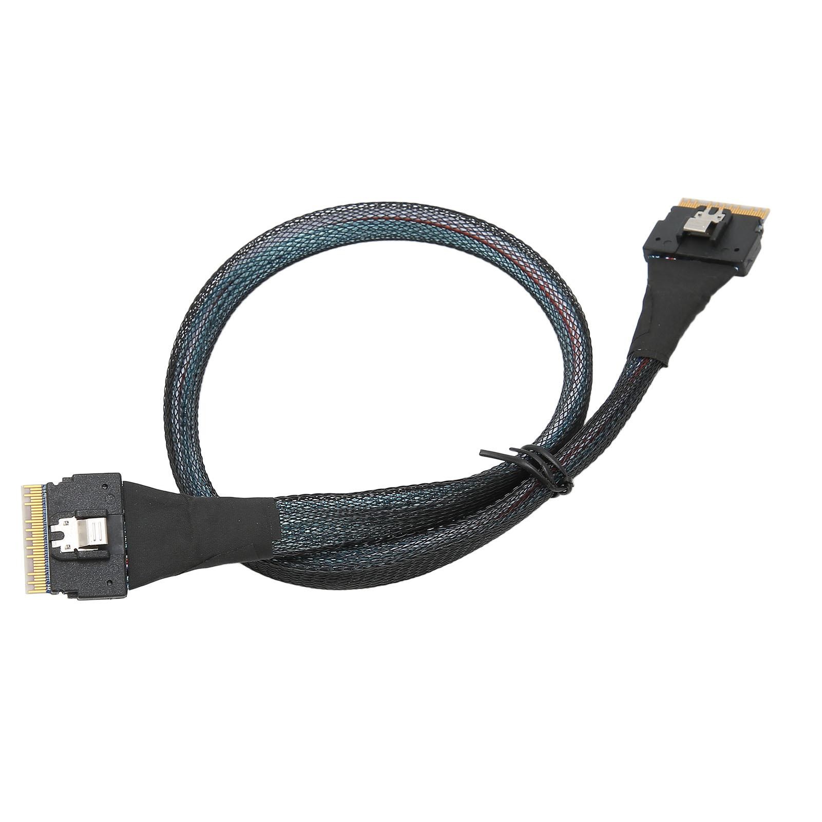 Câble De Transmission De Données Slim SAS SFF‑8654 8i Vers SFF‑8654 8i 24 Gbit/s SAS4.0 30AWG Câble Adaptateur 0,5 M 5cm / 19.69in