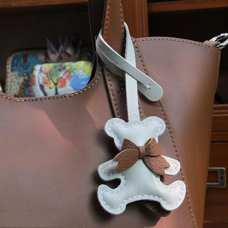 Porte-clés En PU Avec Animaux De Dessin Animé, Mignon Ours, Pour Femmes, Porte-clés, Sac à Dos, Pendentif, Ornements, Cadeau Pour Filles Blanc