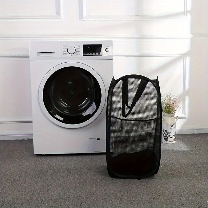 1 Pièce Panier à Linge Pliable En Maille Avec Poignées Durables Et Poches Latérales - Panier à Vêtements Portable Et Extensible Pour Dortoir, Sa thumbnail