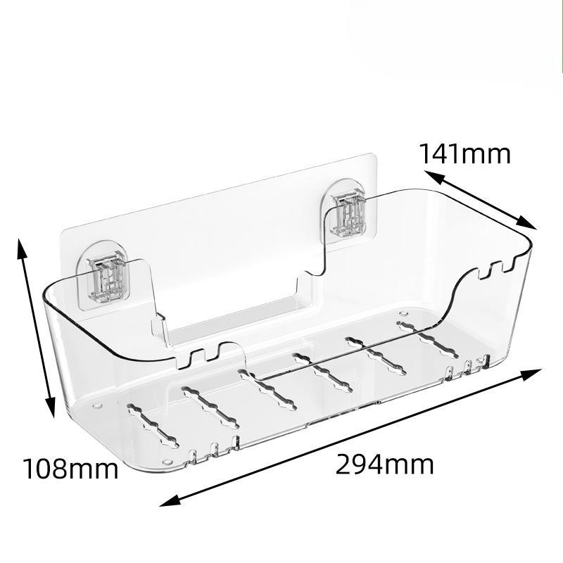 1 Pièce Organisateur De Rangement Transparent Pour Jouets De Bain Avec Trous D'évacuation - Support De Baignoire En Plastique Durable, Panier De Dou