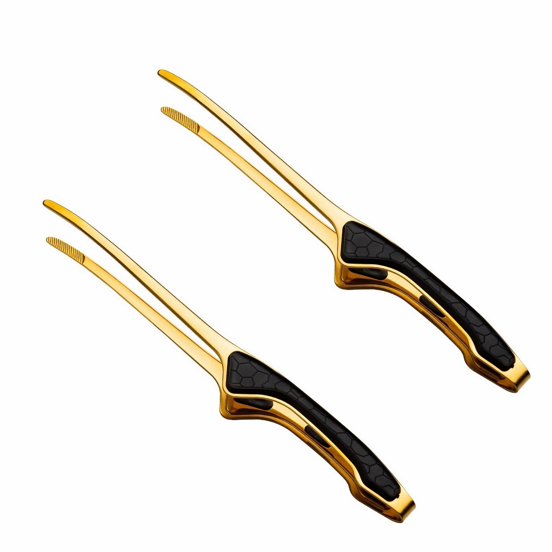 Pinces LLiKZio En Acier Inoxydable Pour Yakiniku, Camping, Barbecues, Condiments, Cuisine, Friture Et Pâtes (Lot De 2) 24cm, Slim, Prise Facile, Poin