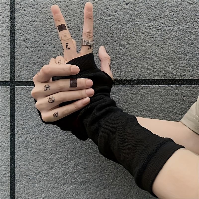 1 Paire De Gants Noirs Hippie Style Sans Doigts, ProtèGE-Poignets, Adaptés Pour Les Activités Extérieures Estivales Et La Danse De Rue Noir thumbnail
