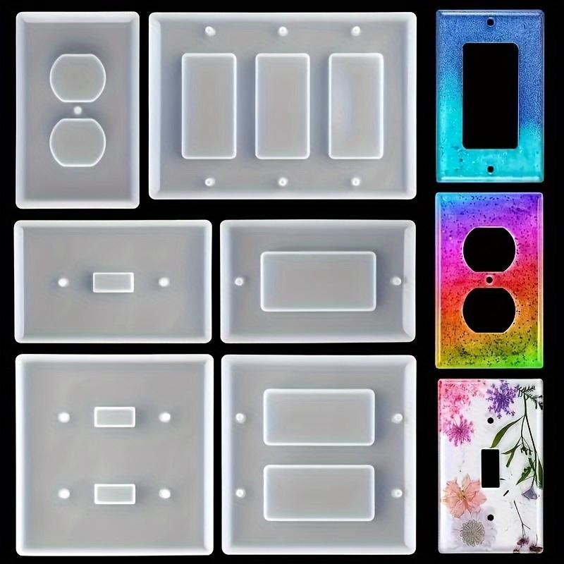 Moule En Silicone Lot De 6 Moules De Coulée En Résine DIY Moules Époxy Pour Plaques D'Interrupteur Et Prises, Forme Irrégulière Artisanat - Déco thumbnail