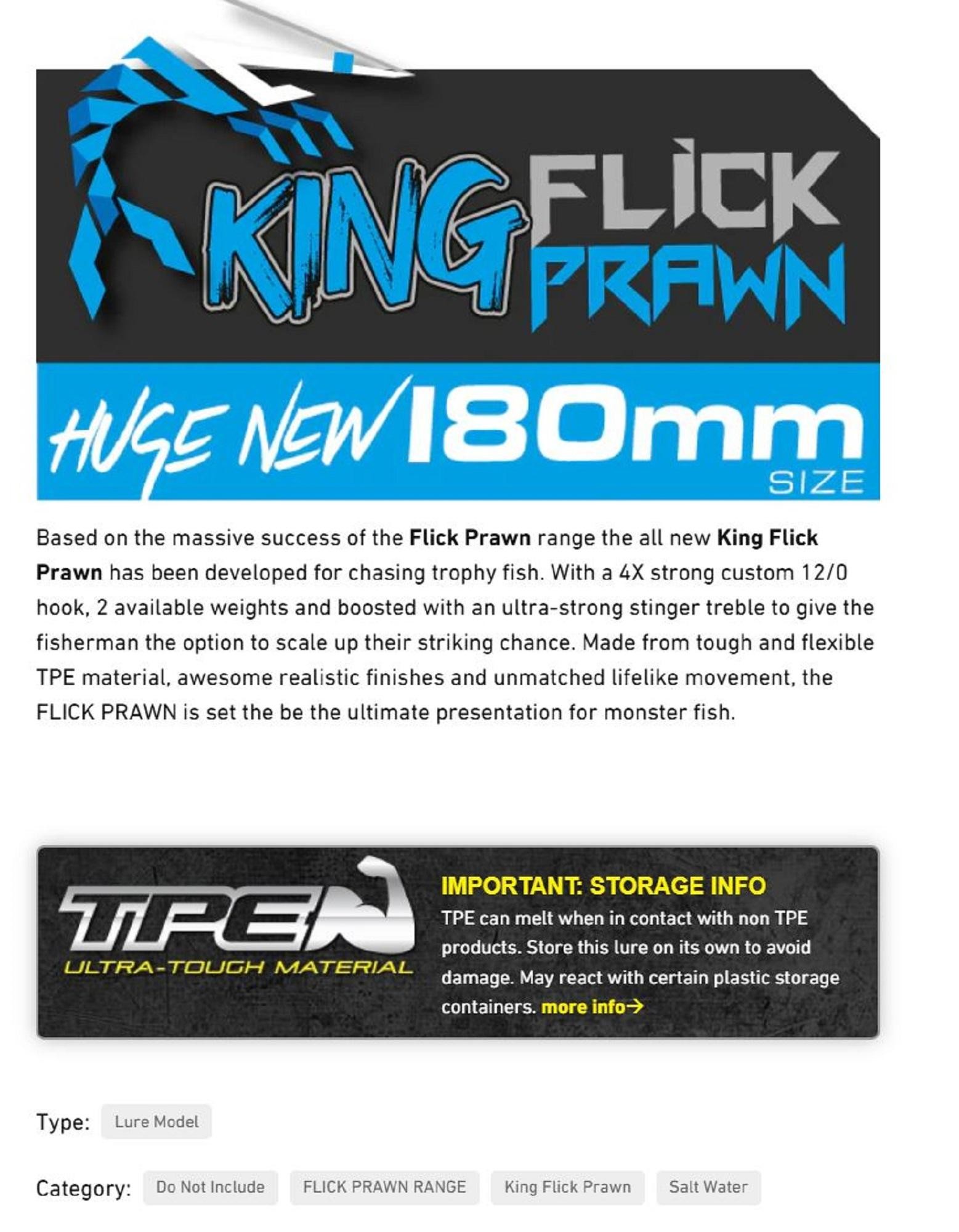 Chasebaits Flick Prawn King Heavy 180 Mm 71 Grammes Leurre Coulant 07 (6222) thumbnail