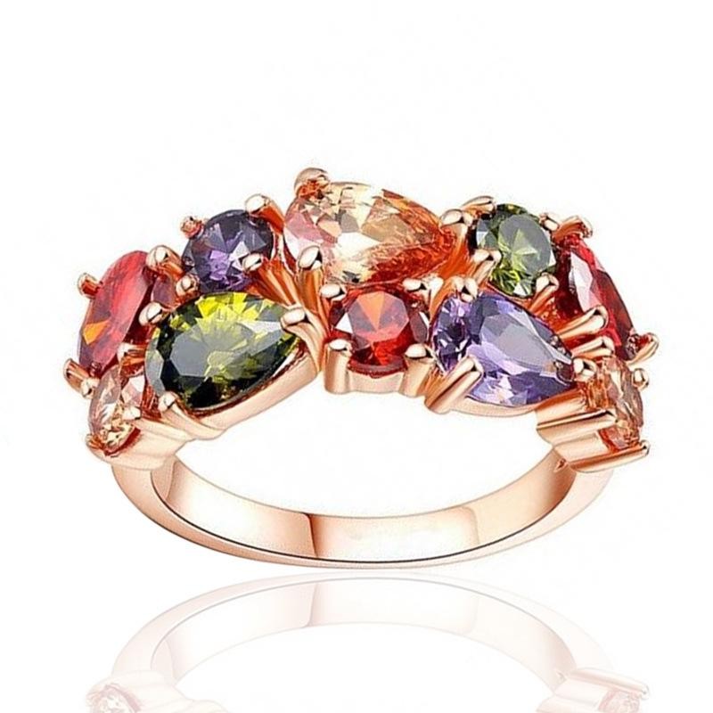 Bague Temperament Mona Lisa En Zircon Coloré - Bijoux Japonais Coréens Size 6 thumbnail
