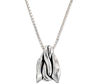 Hagit Sterling Silver Dimensional Teardrop Pend Ant W/ Chain