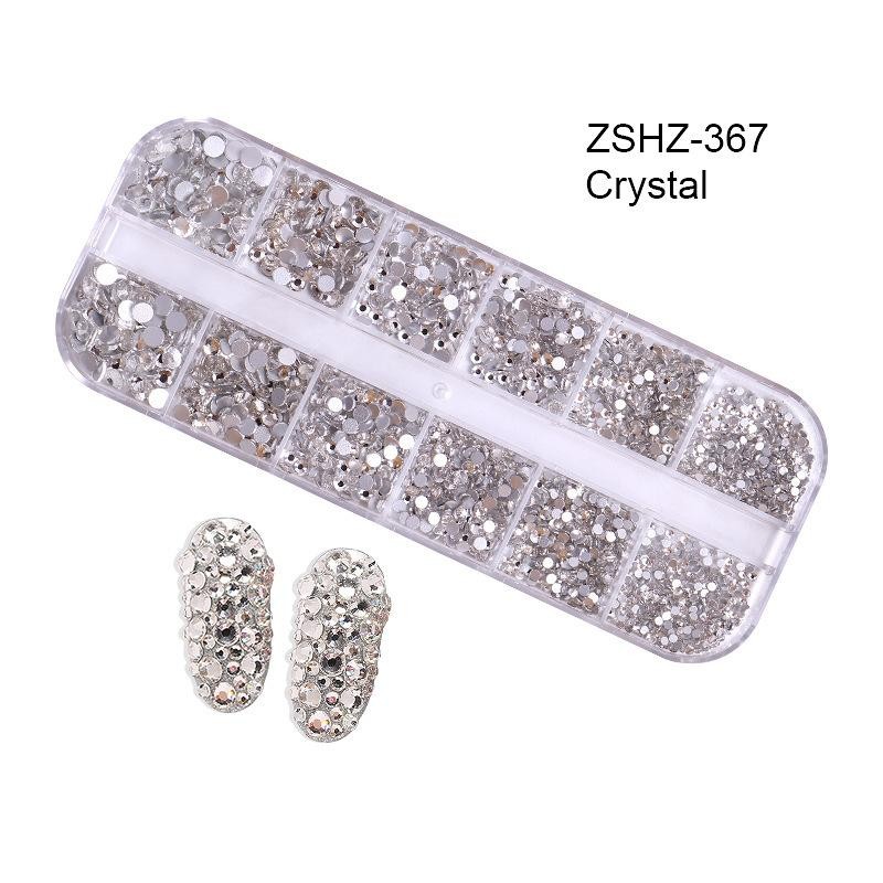 Grille 12 Strass Pour Ongles 1,5 Mm-4 Mm Art Des Ongles 3D Cristal De Verre Couleur AB Ongle Charme 3D Strass Diamants Pour Ongles 3D Art Des Ongles D thumbnail