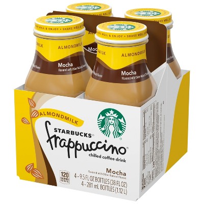 Starbucks Almondmilk Frappuccino Chilled Coffee Drink, Mocha, 9.5 Oz Bottles, 4 Pack thumbnail