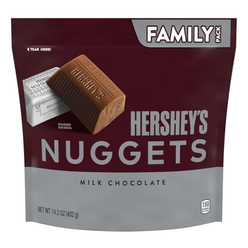 HERSHEY'S NUGGETS Milk Chocolate Family Pack Stand up Bag, 14.2 Oz