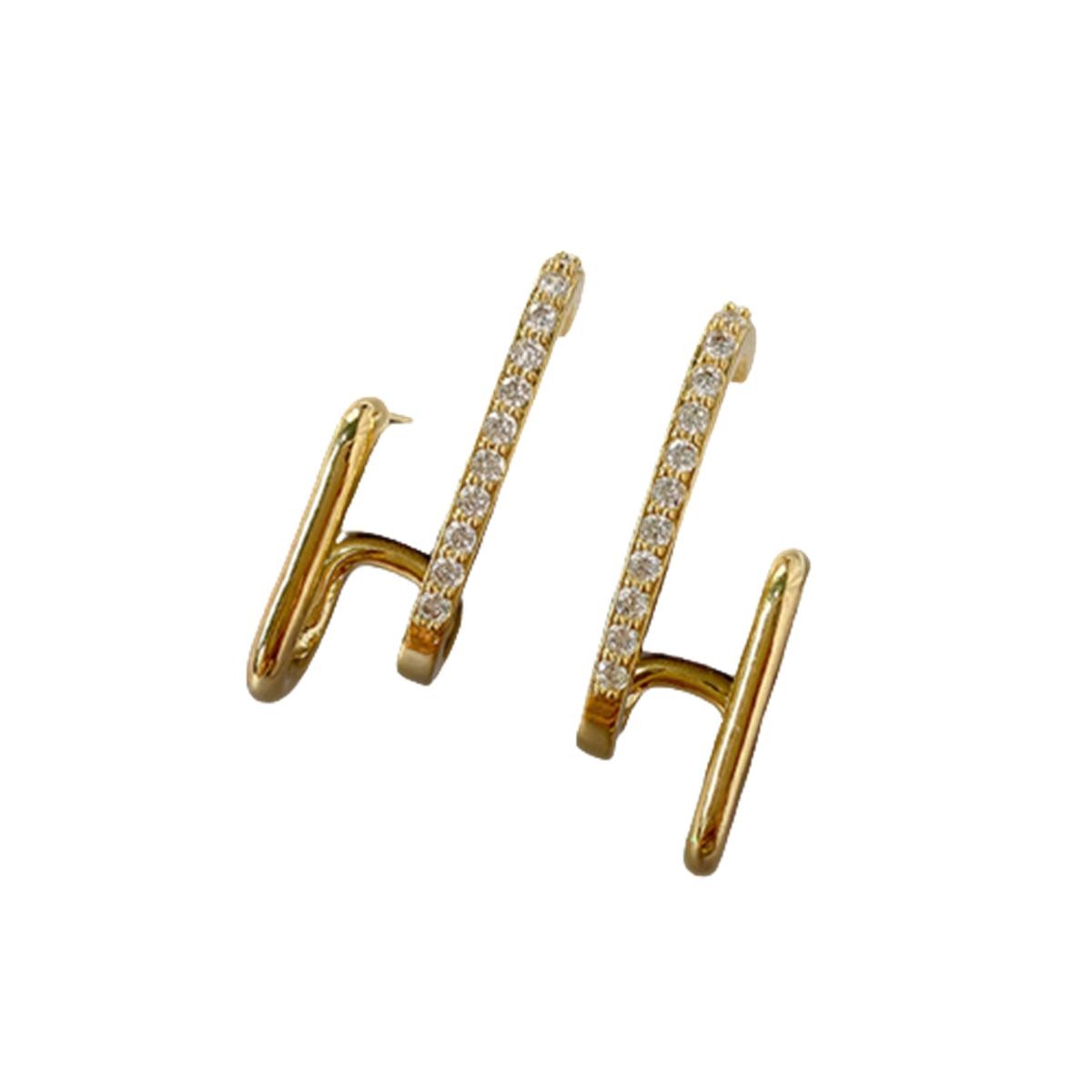 Hochwertige Minimalistische Und Vielseitige Ohrringe, Ohrringe Im Femininen Stil, Accessoires Für Den Täglichen Weg Zur Arbeit Und Zum Ausgehen Gold thumbnail