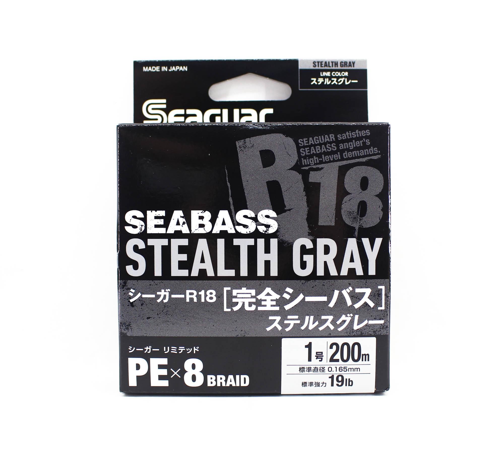 Seaguar PE Line R18 Seabass 200m Größe 1,0 19lb Stealth Grey (8306) Graue