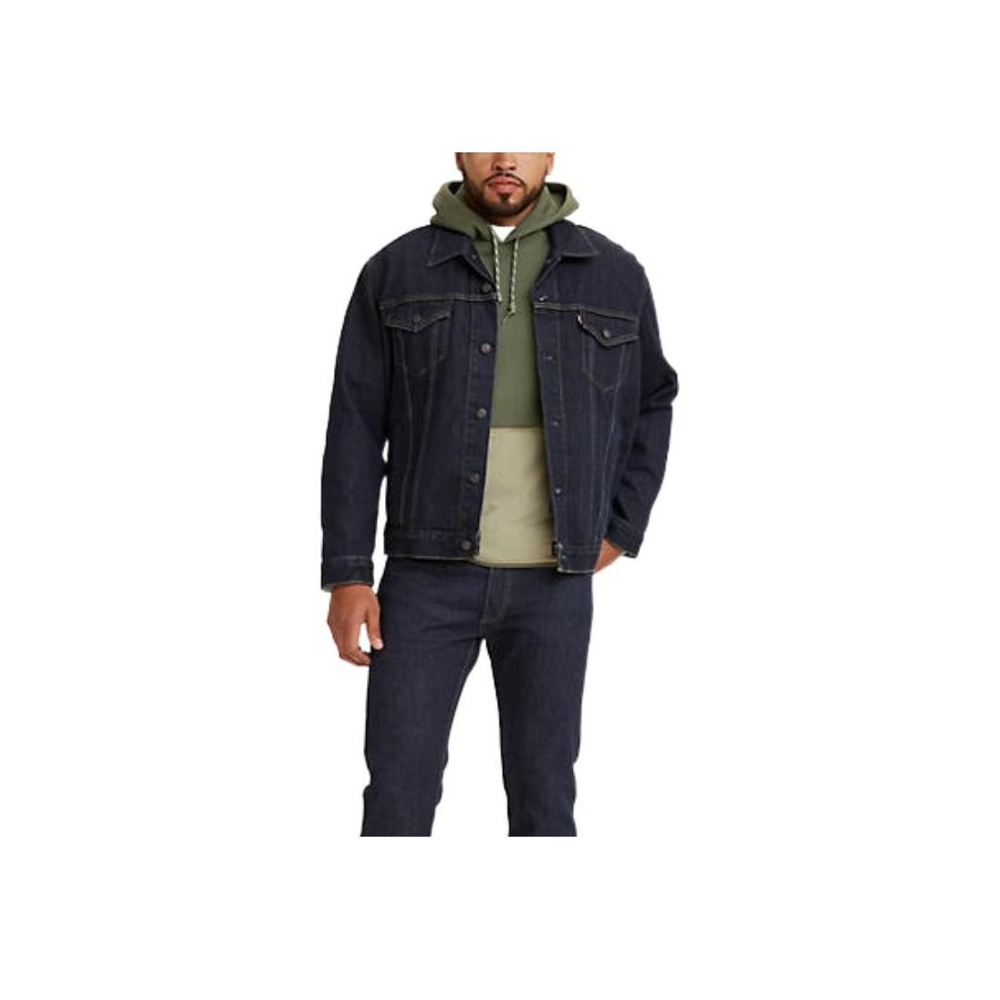 Levis SS22 Einfarbige Einreihige Jeansjacke Herren Oberbekleidung Schwarz 72334-0134 M thumbnail