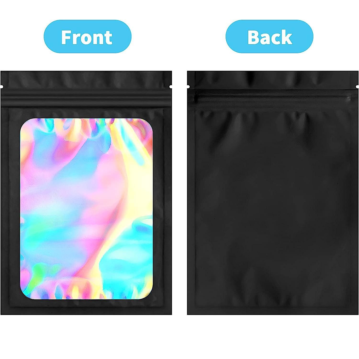 100 Bolsas De Almacenamiento Holográficas, Bolsas Selladas a Prueba De Olores Re-sellables Para Almacenamiento De Artículos Pequeños, Adecuadas Par thumbnail