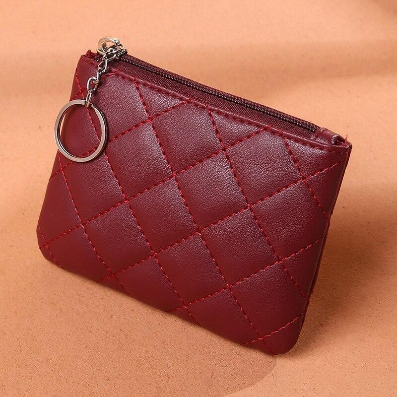 Portefeuille En Cuir PU Pour Femme Avec Fermeture éclair Et Porte-clés 1PC Rose thumbnail