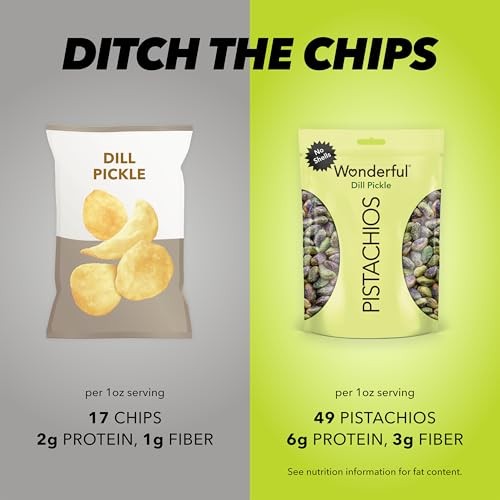 Wonderful Pistachios No Shells Dill Pickle Nuts, 11 Ounce Resealable Bag, Protein Snacks, Gluten Free, Healthy Snacks thumbnail