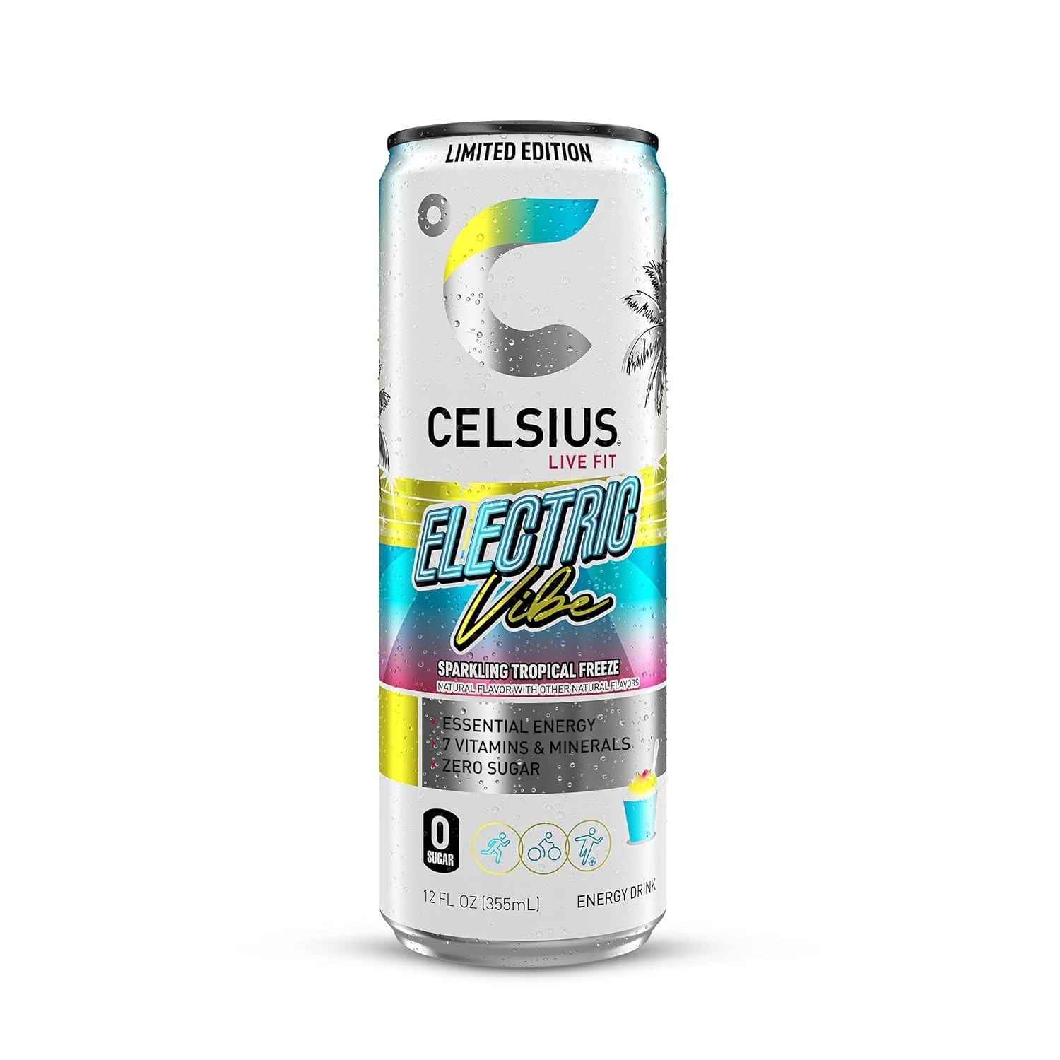 Celsius Sparkling Electric Vibe Energy Drink 12oz 12 Pack Functional Boost thumbnail