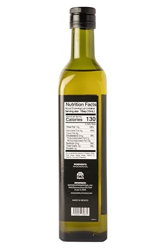 Simple Foods 100% Pure Avocado Cooking Oil - Mild Flavor and Cold Pressed | (1) 16.9 Fl Oz Glass Bottle | Non-GMO, Kosher, Avocado Oil for High Heat C thumbnail