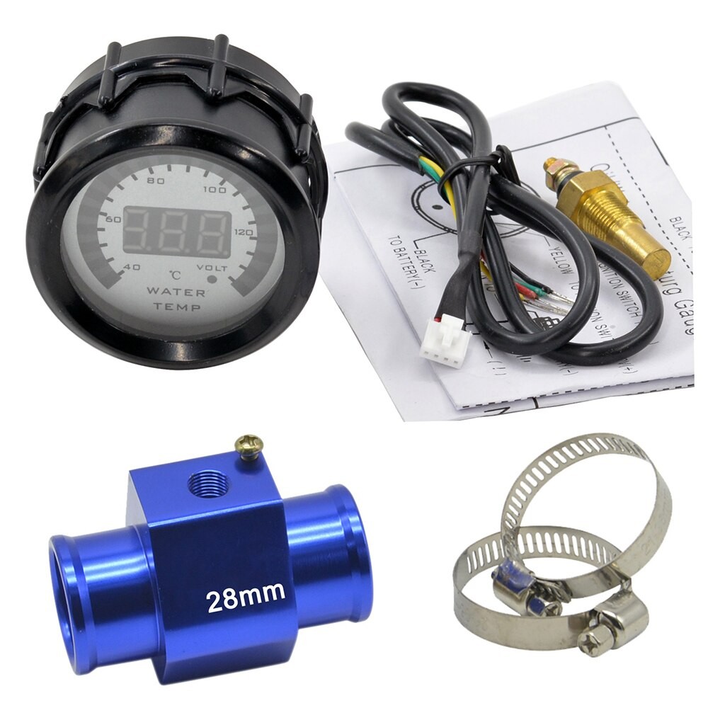 Dragon – Jauge Numérique De Température De L'eau, 52mm, Double Affichage, Pour Voiture, 40-150 Celsius, Tension, Pour Tuyau De Jonction 28-40mm thumbnail