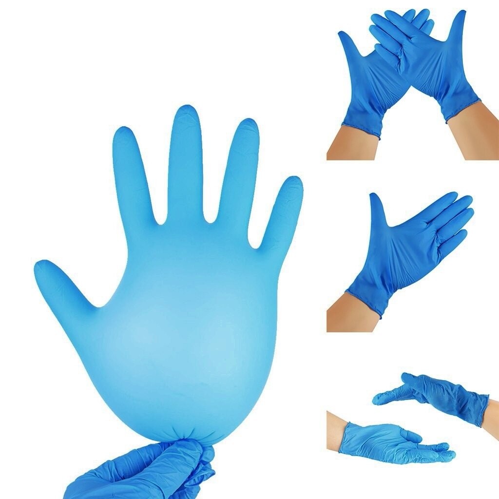 Gants En Latex Bleus Jetables, 100 PièCES, Gants De Vaisselle En Caoutchouc Pour Le Travail Dans La Cuisine Et Le Jardin