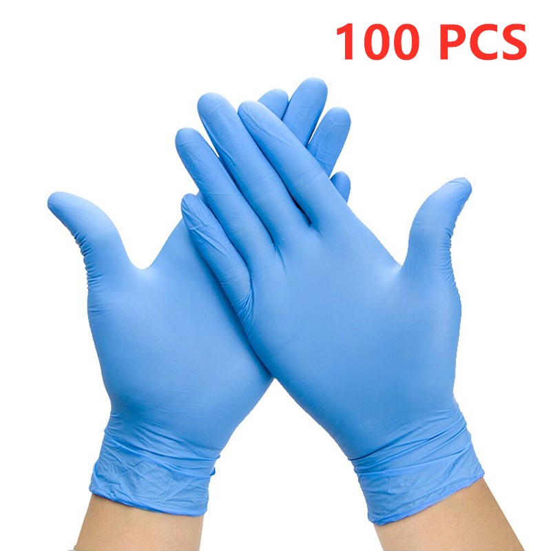 Gants Bleus Jetables En Nitrile, 50/100 PièCES, Pour Le Travail, La Cuisine, Le Nettoyage, Imperméables, Sans Allergie, Pour Mécaniciens thumbnail