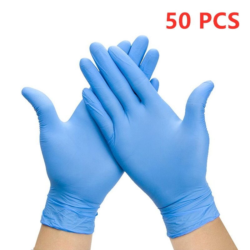 Gants Bleus Jetables En Nitrile, 50/100 PièCES, Pour Le Travail, La Cuisine, Le Nettoyage, Imperméables, Sans Allergie, Pour Mécaniciens thumbnail