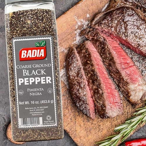 Badia Coarse Ground Black Pepper, 16 Oz – Bold Peppercorn Seasoning for Steaks, Grilling & Everyday Cooking thumbnail