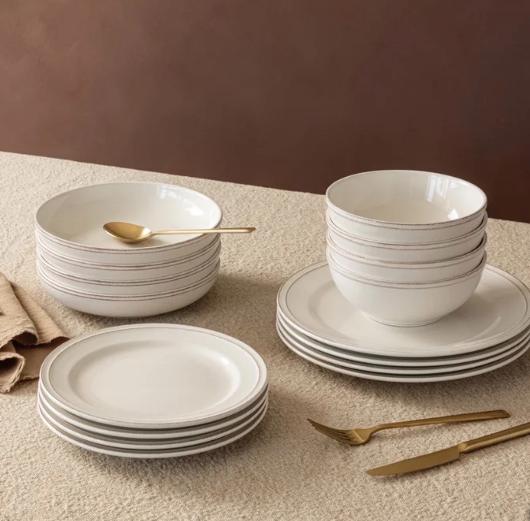 Over&back , 16 Piece - Lake Como  Stoneware Dinnerware Set