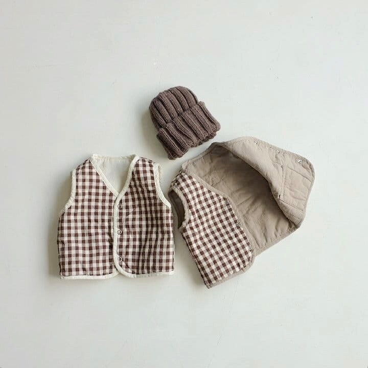 Gilet En Coton à Carreaux Pour Enfants Coréens, Manteau à Double Usage Pour Garçons Et Filles, Automne Et Hiver 9306,