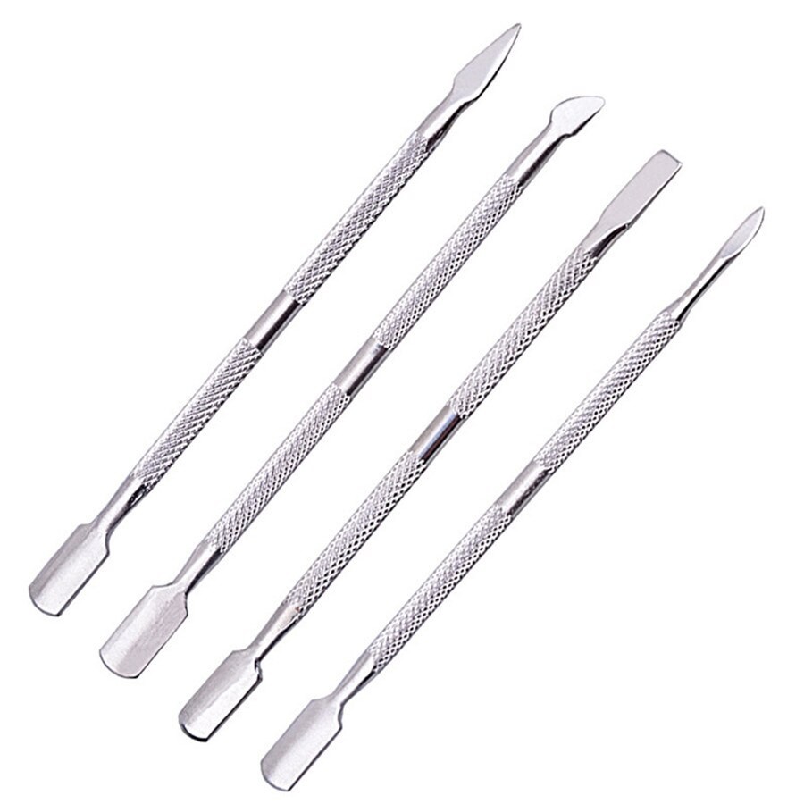 Nettoyeur De Cuticules En Acier Inoxydable, Outil De Nettoyage Pour Manucure Et Pédicure, à Faire Soi-même, Nail Art, 4 PièCES/ensemble