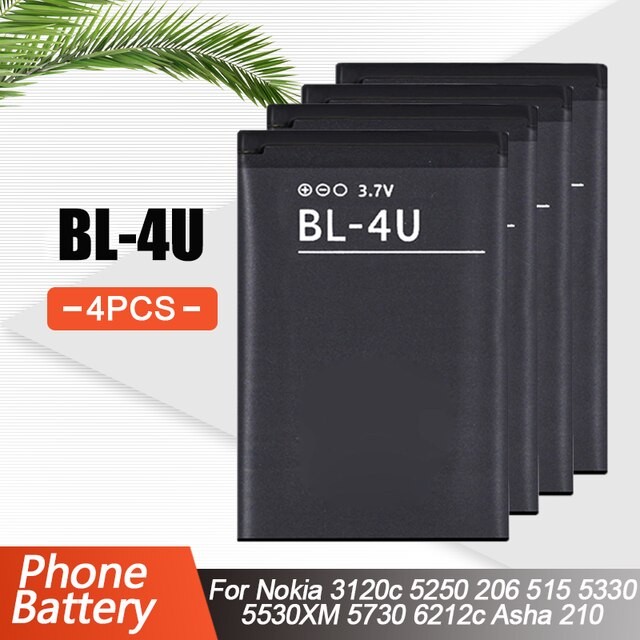 Batterie De Téléphone 1000mAh BL4U BL 4U Pour Nokia 3120c BL-4U 5250 206 515 5530XM 5330 6212c Asha 5730 210 300 305 306 308 309 311 thumbnail