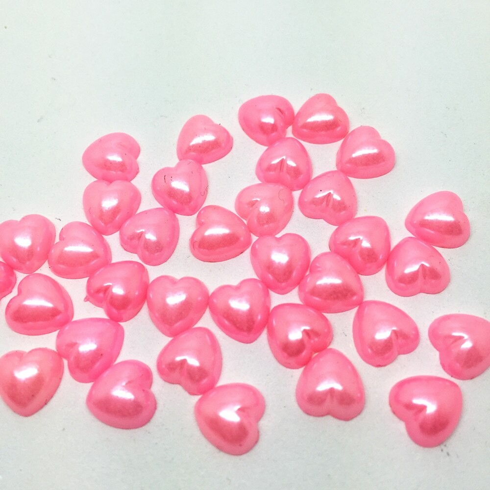Décoration Artisanale En Résine Perles 8mm | 100 PièCES, Rose/bleu, Décorations Plates En Cœur Pour La Fabrication De Cartes, Scrapbooking, Brico thumbnail
