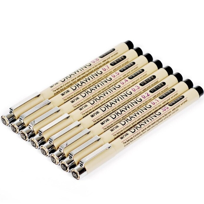 Pigma Micron – Stylo De Dessin à Aiguille, Marqueur Artistique, 8 PièCES/ensemble, 005 01 02 03 04 05 07 08