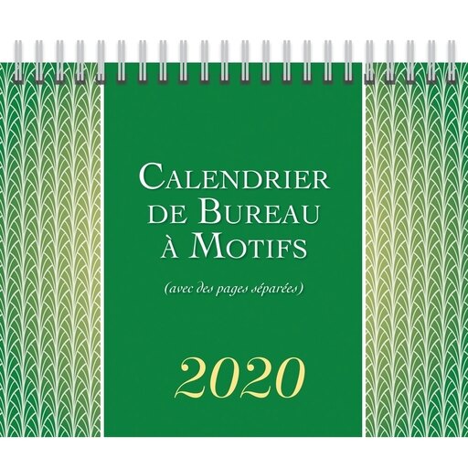Motifs 2020 7.5 X 6 Inch Monthly Double-View Desk Calendar, Artwork Art Mathematics Geometry (French Edition)