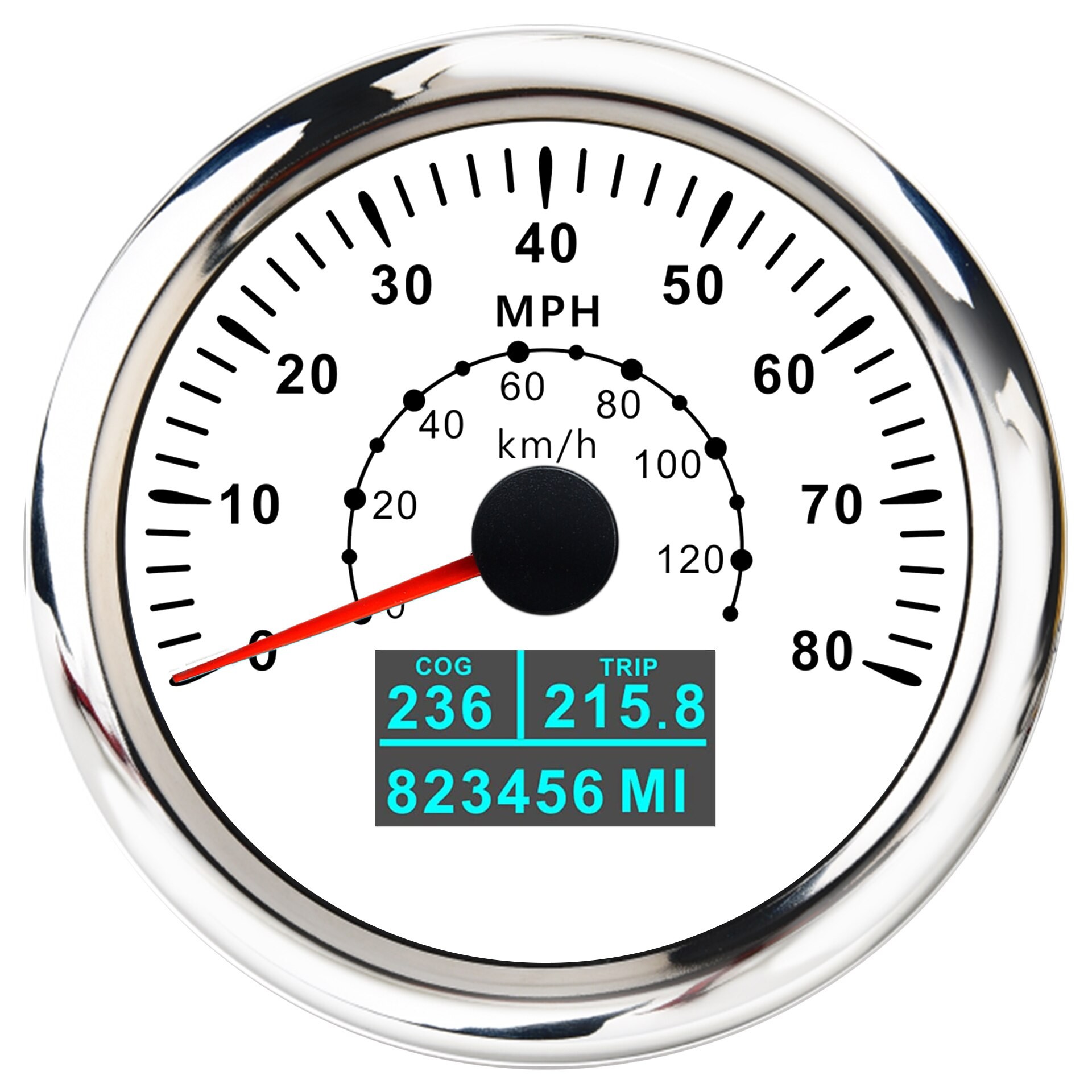 Neue 85mm GPS Tacho 30/60 Knoten 60/80/120/160/200 MPH 60/120/200 KM/H Mit 7 Farben Hintergrundbeleuchtung Für Auto Stiefel Motorrad thumbnail