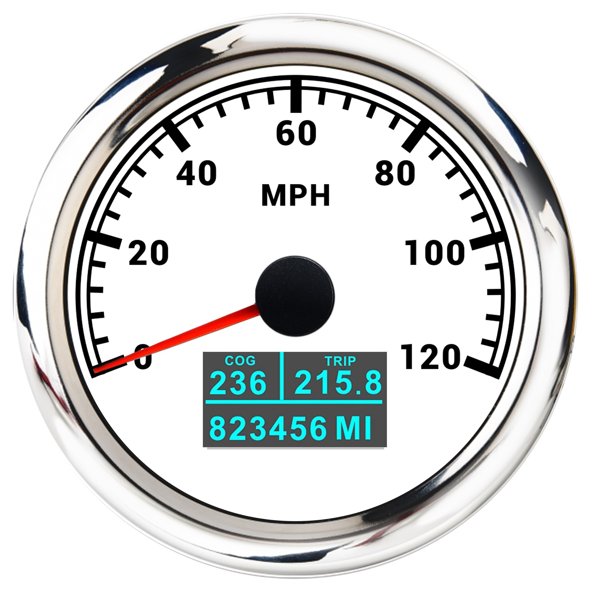 Neue 85mm GPS Tacho 30/60 Knoten 60/80/120/160/200 MPH 60/120/200 KM/H Mit 7 Farben Hintergrundbeleuchtung Für Auto Stiefel Motorrad thumbnail