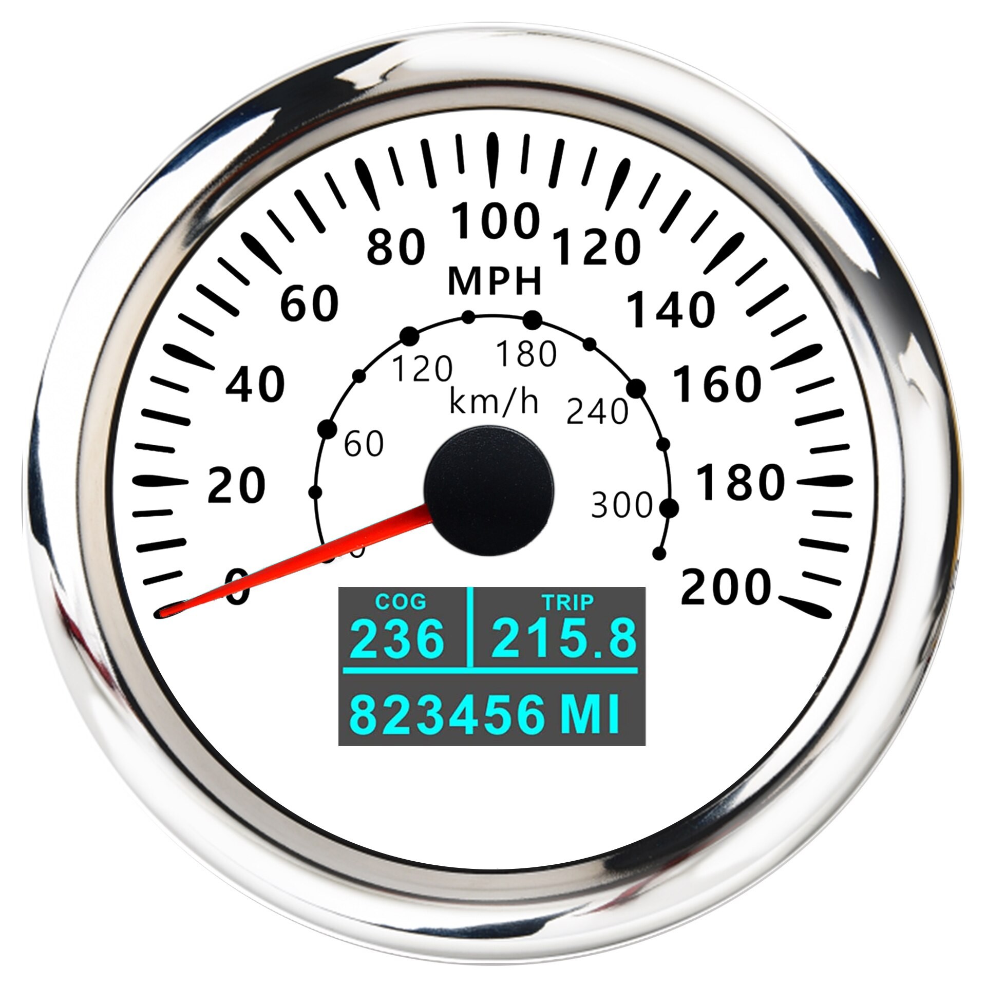 Neue 85mm GPS Tacho 30/60 Knoten 60/80/120/160/200 MPH 60/120/200 KM/H Mit 7 Farben Hintergrundbeleuchtung Für Auto Stiefel Motorrad thumbnail