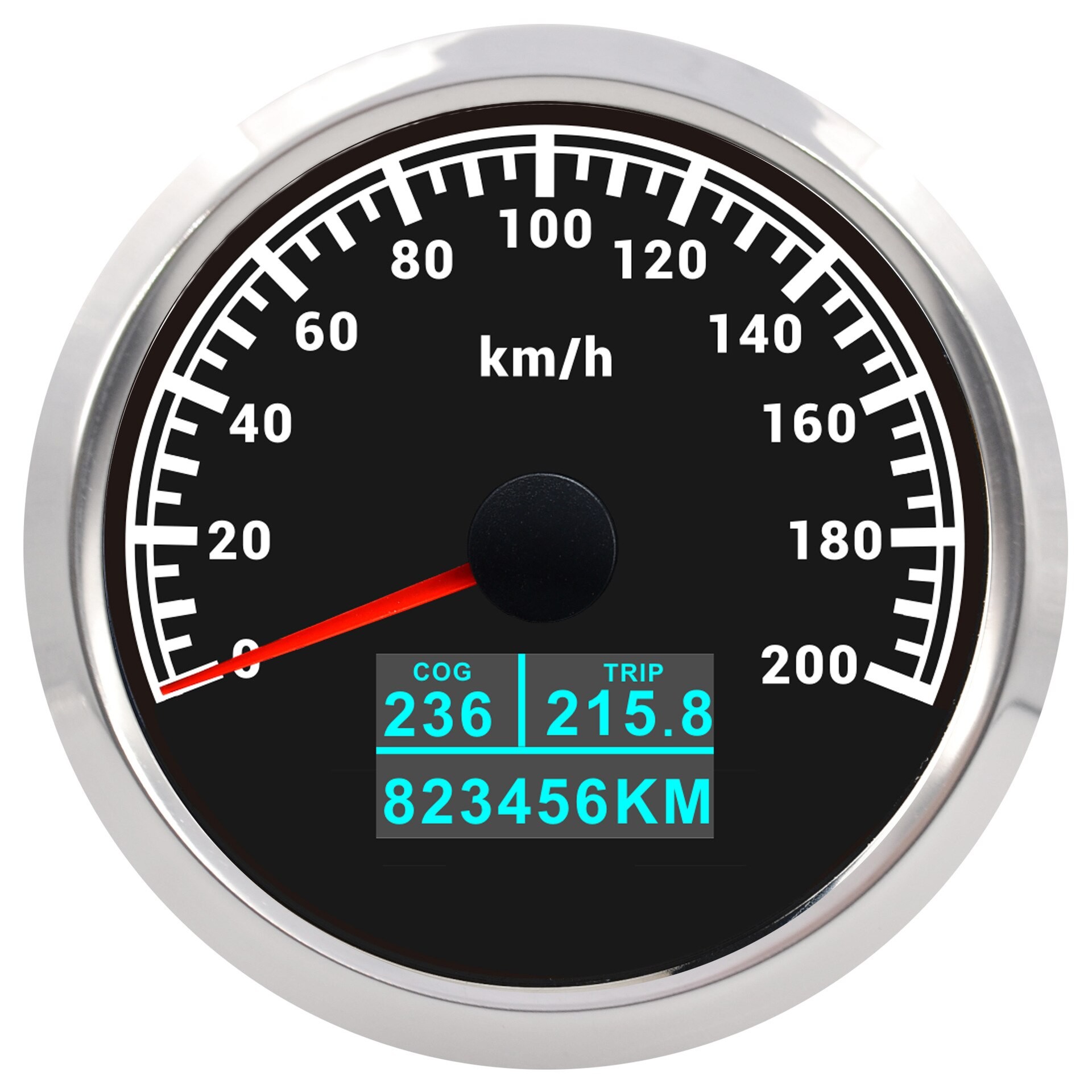 Neue 85mm GPS Tacho 30/60 Knoten 60/80/120/160/200 MPH 60/120/200 KM/H Mit 7 Farben Hintergrundbeleuchtung Für Auto Stiefel Motorrad thumbnail