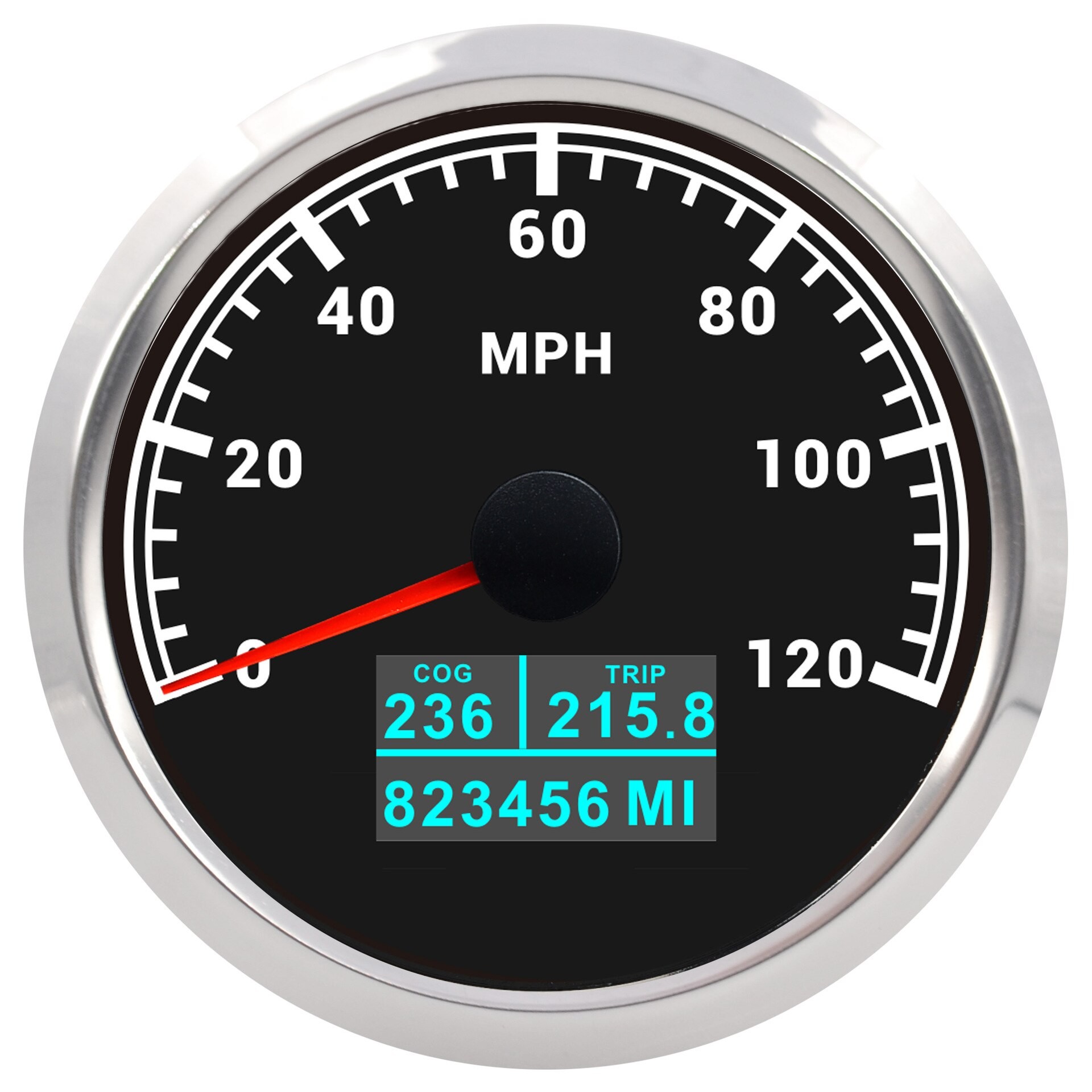 Neue 85mm GPS Tacho 30/60 Knoten 60/80/120/160/200 MPH 60/120/200 KM/H Mit 7 Farben Hintergrundbeleuchtung Für Auto Stiefel Motorrad thumbnail