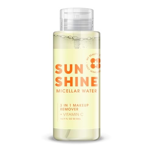 My Beauty Spot Micellar Water for All Skin Types with Vitamin C, 3 in 1 Micellar Water Makeup Remover, 16.9 FL OZ, Hydrating Facial Cleanser Eye Makeu