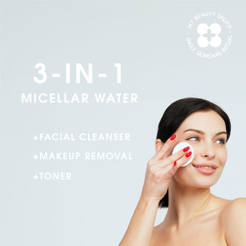 My Beauty Spot Micellar Water for All Skin Types with Vitamin C, 3 in 1 Micellar Water Makeup Remover, 16.9 FL OZ, Hydrating Facial Cleanser Eye Makeu thumbnail