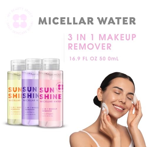 My Beauty Spot Micellar Water for All Skin Types with Vitamin C, 3 in 1 Micellar Water Makeup Remover, 16.9 FL OZ, Hydrating Facial Cleanser Eye Makeu thumbnail