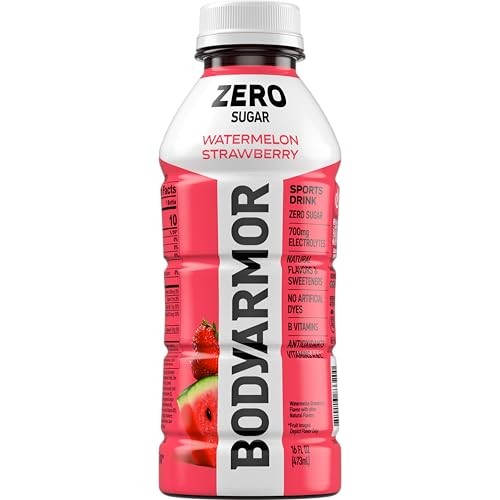 BODYARMOR Zero Sugar Watermelon Strawberry Electrolyte Sports Drink Bottle, 16 Fl Oz