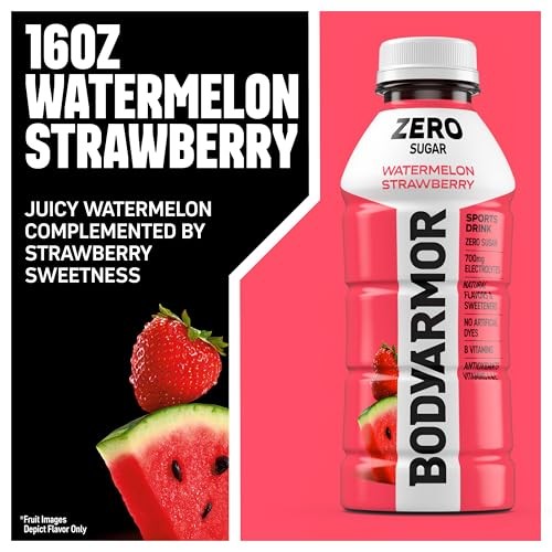 BODYARMOR Zero Sugar Watermelon Strawberry Electrolyte Sports Drink Bottle, 16 Fl Oz thumbnail