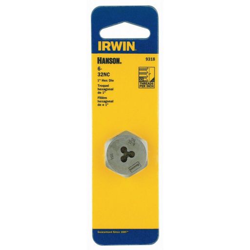 Irwin 9318 1-inch HCS Hex Machine Screw Die Multi