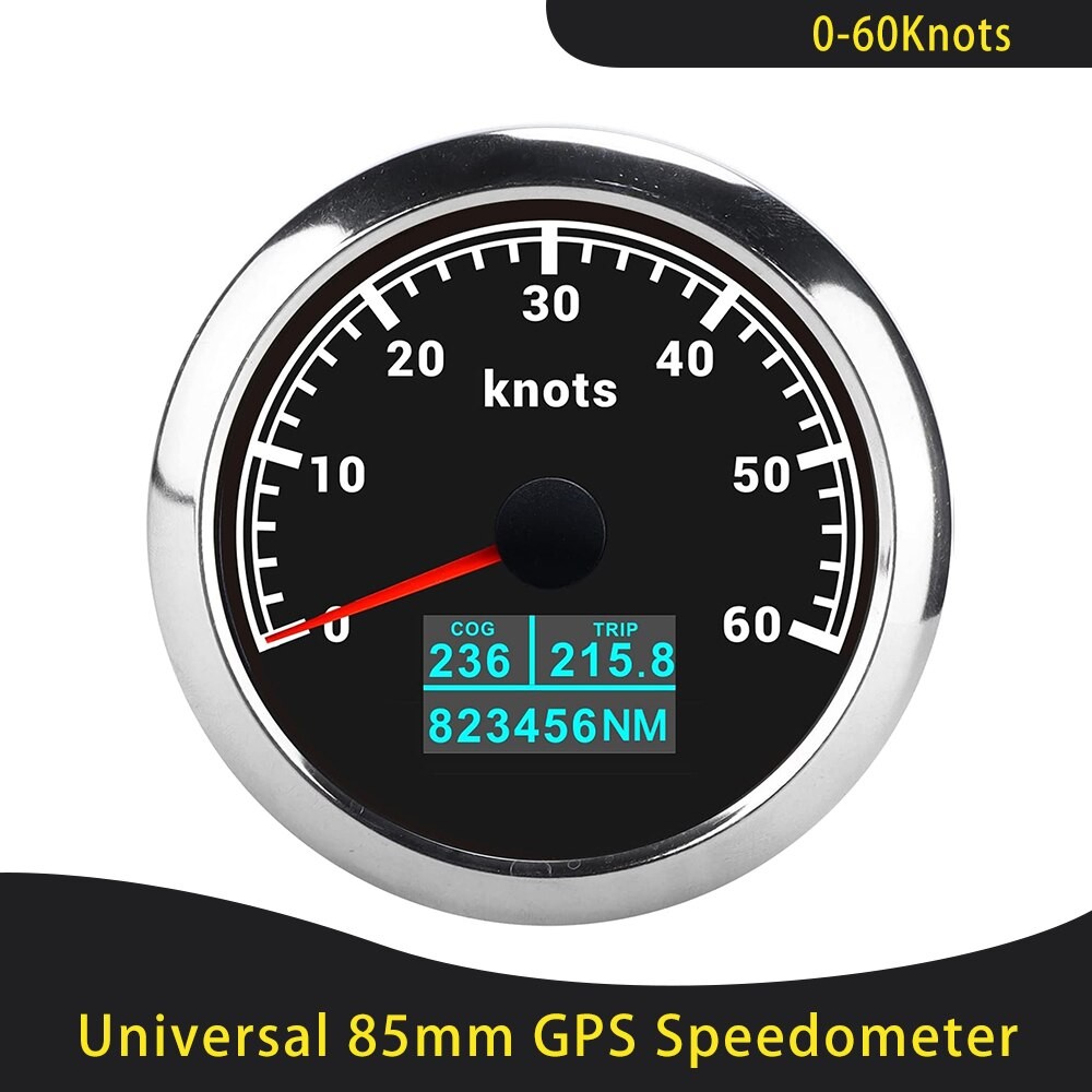 Universal- 85mm GPS Tacho 0-30/60 Knoten 0-60/80/120/160/200 MPH 0-60/120/200 KM/H Mit 7 Farben Hintergrundbeleuchtung Für Auto Motorrad thumbnail