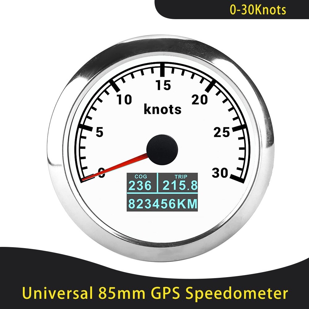 Universal- 85mm GPS Tacho 0-30/60 Knoten 0-60/80/120/160/200 MPH 0-60/120/200 KM/H Mit 7 Farben Hintergrundbeleuchtung Für Auto Motorrad thumbnail
